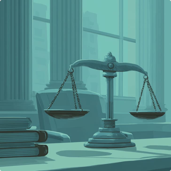 Justice scales representing legal protection for consumers